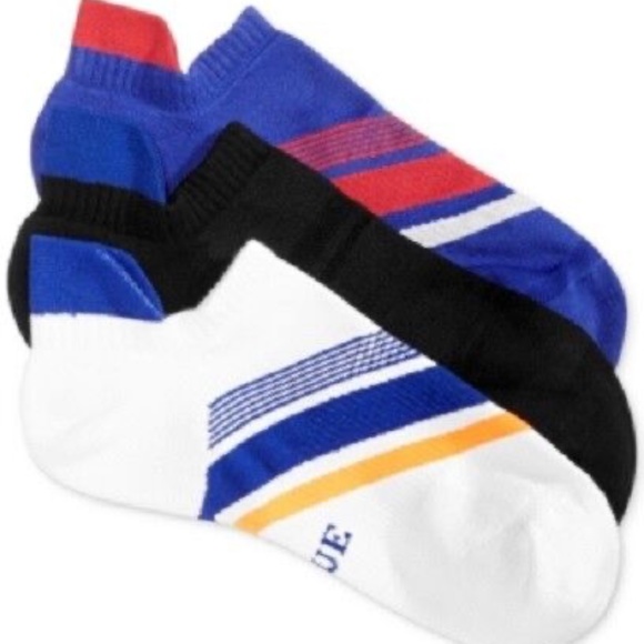 NEW Hue Women's 2- 3 Packs Air Sleek Tab Cushion Socks, Black/White/Blue - Picture 4 of 12